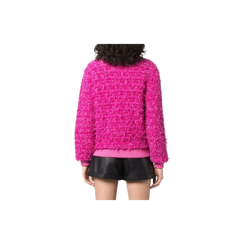 BALMAIN X Barbie Tweed Bomber Jacket Pink-1