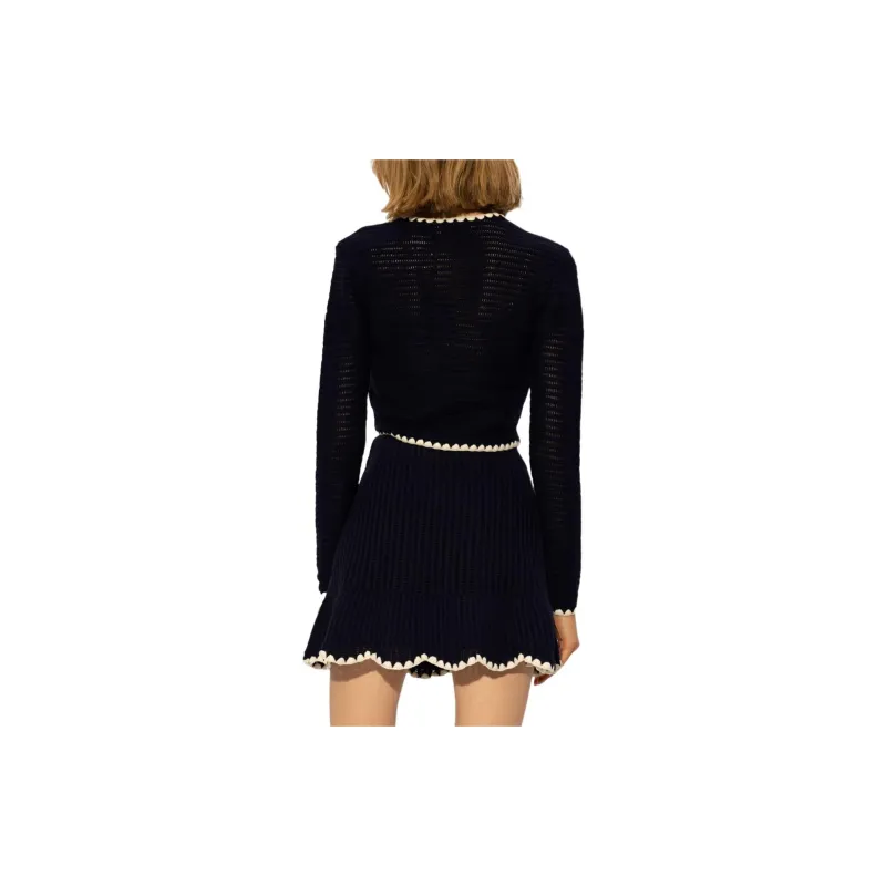 Self portrait Cropped Crochet Cardigan-1