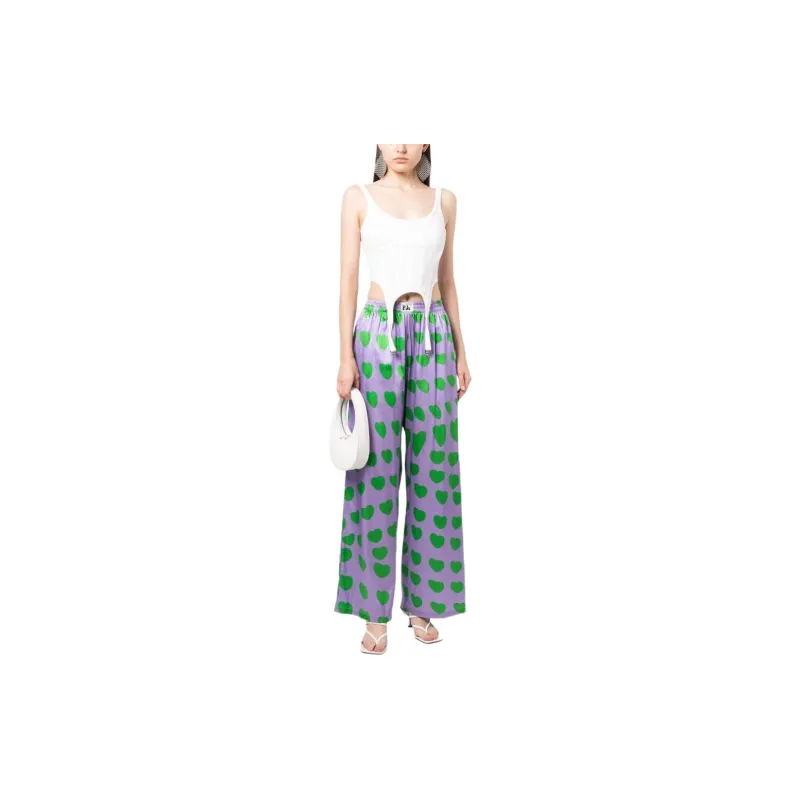 NATASHA ZINKO Heart print Flared trousers-1