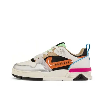 Kappa Anti-Slip Wear-Resistant Low-Top Skateboard Shoes Women's White Orange