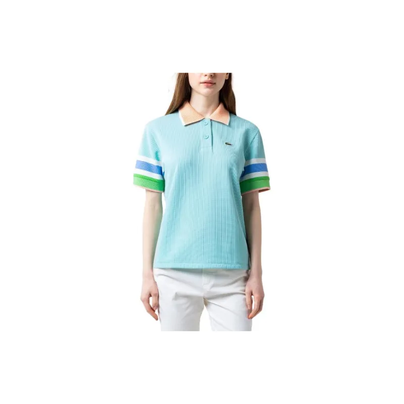LACOSTE Polo Shirt Women's Turquoise Blue-2