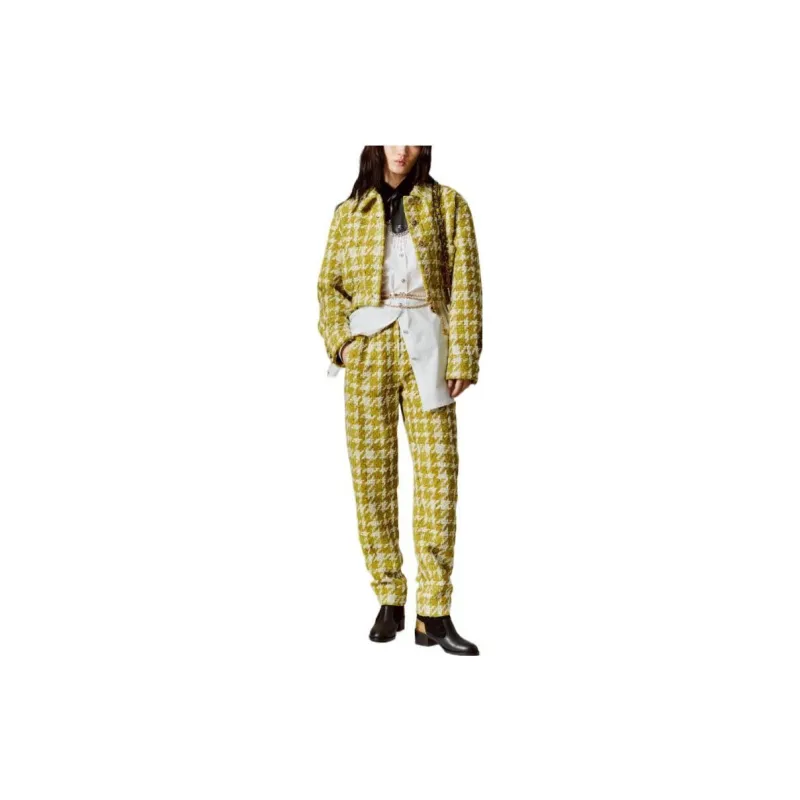 CHANEL Cropped Coats Women's Yellow-1