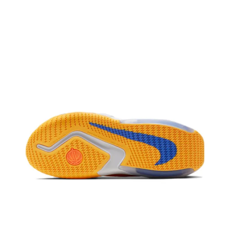 Nike Low Top Children's Basketball Shoes White Orange Blue, Single Layer Unisex-5