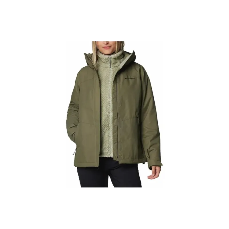 Columbia Omni Heat Water Resistant Windproof Breathable Warm Windbreaker Jacket Women's Green-3