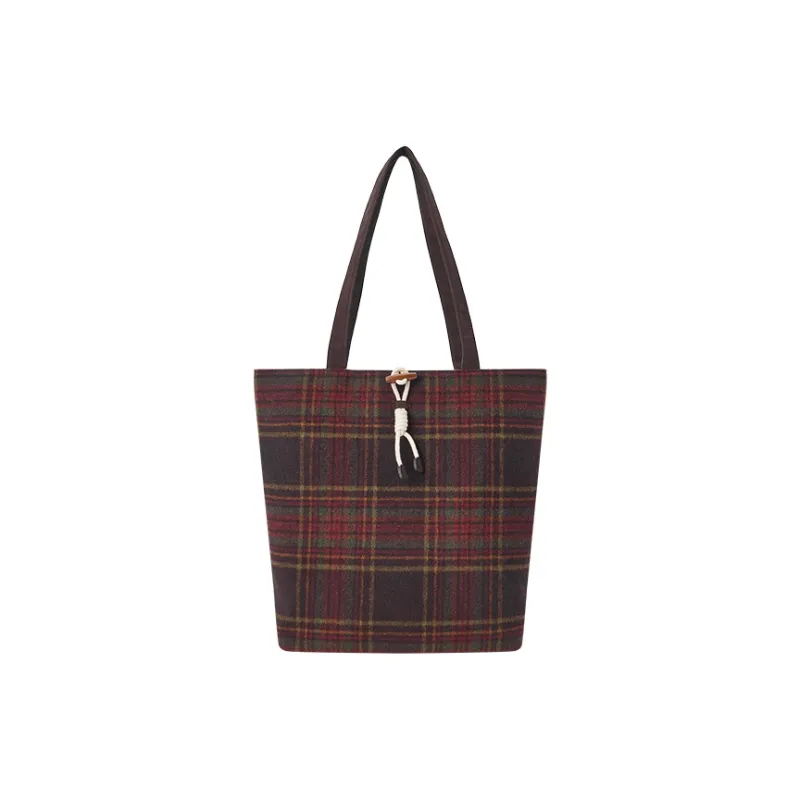 SEM/R Polyester Tote Handbag Shoulder Bag Large Size Women's Coffee Tone / Coffee Yellow Tone-5