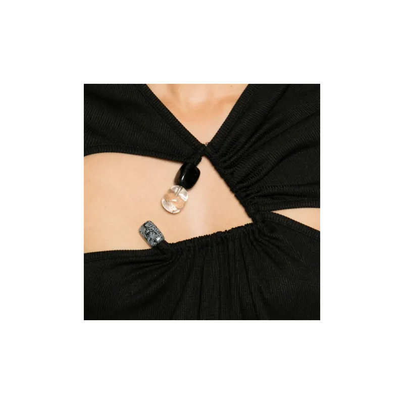 Christopher Esber Tri Crystal-stone Long-sleeve Top-4