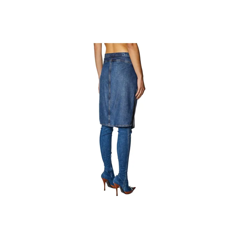 DIESEL Denim Long Skirts Women's Blue-1