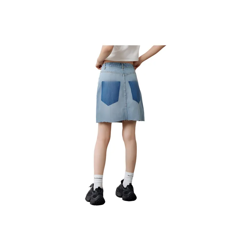 A21 Denim Short Skirts Women's Light Blue-0