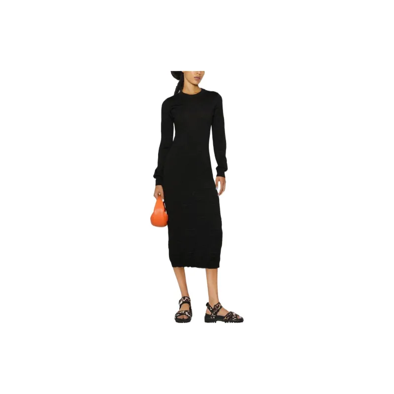 MOSCHINO Knitted Crewneck Midi Dress-1