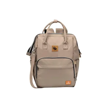 SWISS MILITARY PU Backpack Storage Bag Large Size Unisex Light Brown