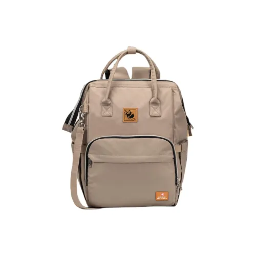SWISS MILITARY PU Backpack Storage Bag Large Size Unisex Light Brown