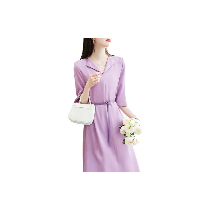 Dme Short Sleeved Dresses Women's Rose Purple-3