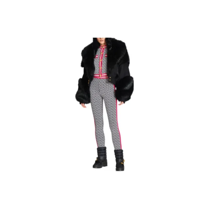 BALMAIN Logo-jacquard Knit Leggings-1