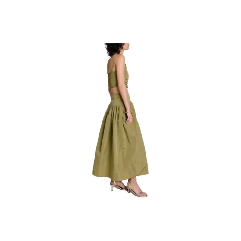 Maje Cut out Taffeta Maxi Dress-3