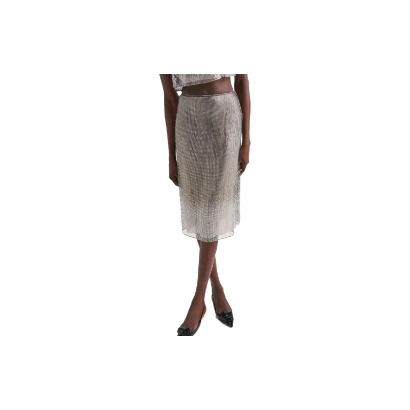 PRADA Casual Long Skirts Women's Silver-5