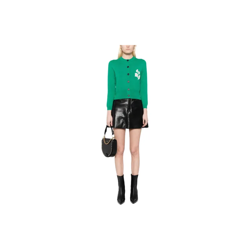 ISABEL MARANT ETOILE Newton Logo intarsia Cardigan-1