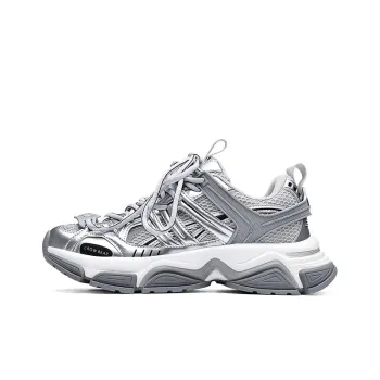 Crow Bear Low Top Chunky Sneakers Unisex Urban Silver