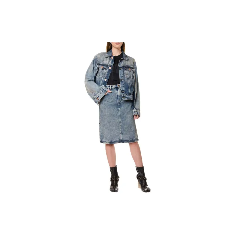 Maison Margiela SS22 Denim Long Skirts Women's Blue-1