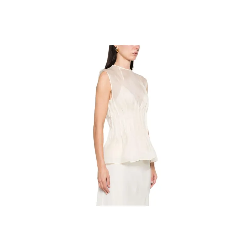 KHAITE Westin Semi sheer Silk Blouse-3