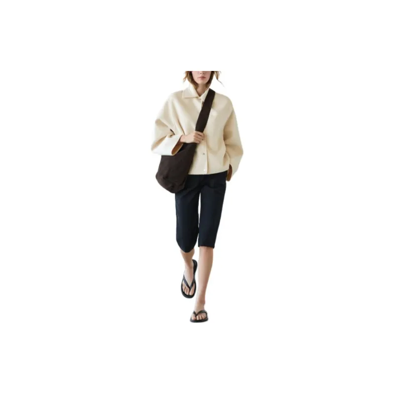 Massimo Dutti Velvet feel Coat Women's White-2