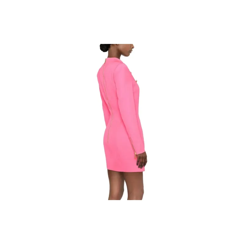 BALMAIN Button Embellished Square Neck Mini Dress-1