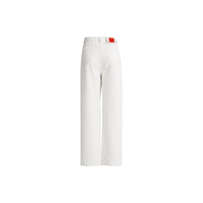 ZXZA Jeans Women's White Jacquard-4