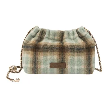 SEM/R Polyester Crossbody Bag Medium Size Women's Green Coffee/Burgundy