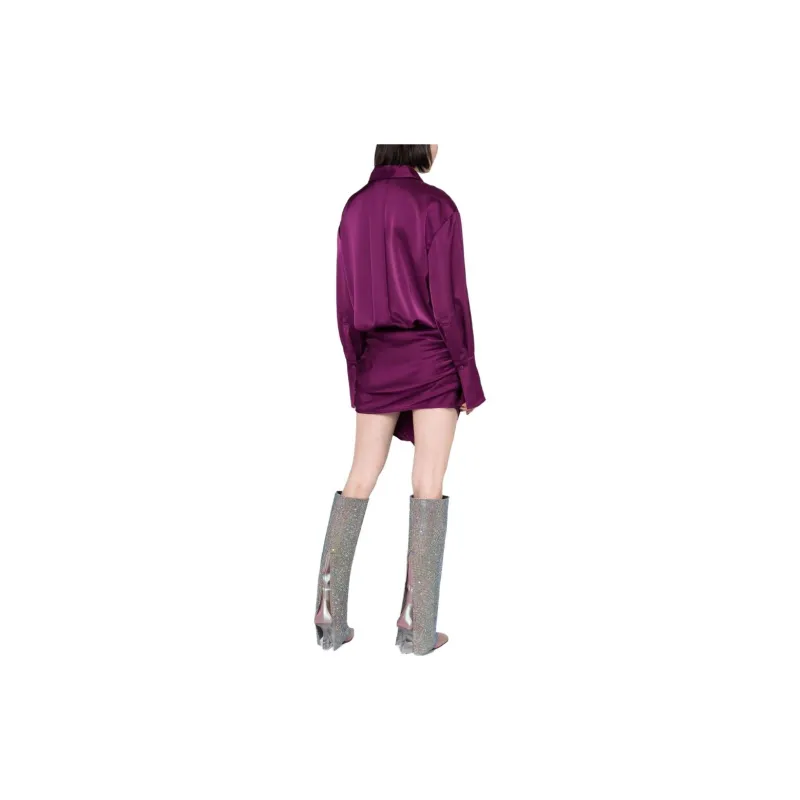 The Attico Hatty Satin Mini Shirtdress-2