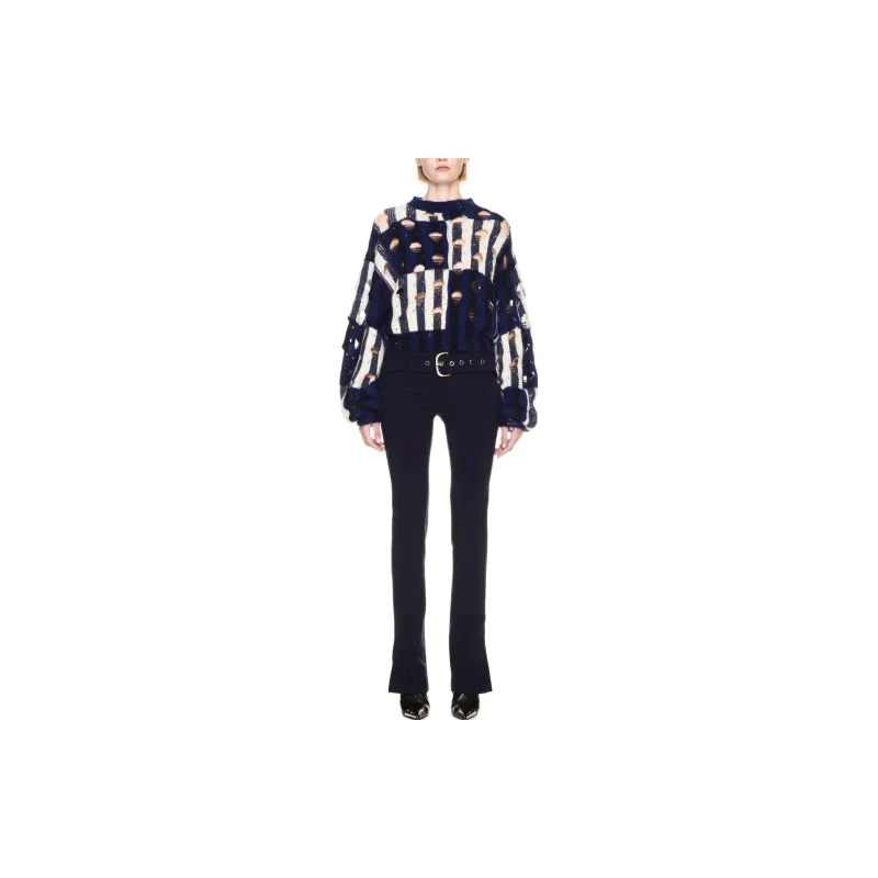 OFF WHITE Shibori Distressed Crewneck Long Sleeved Jumper-1