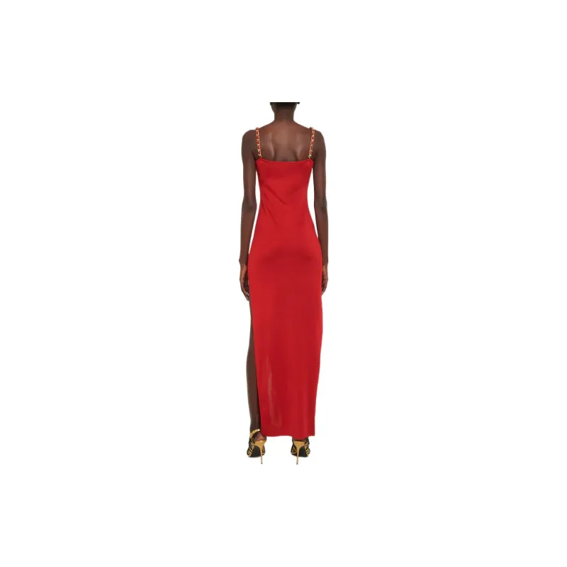BALMAIN Sleeveless Dresses Women's Red-1