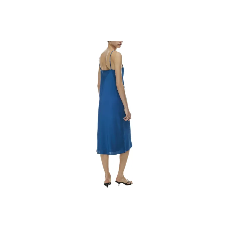 ARITZIA Wilfred New Only Slip Satin Midi Dress Slip Dresses Women's Ultramarine Blue/Group Blue-2