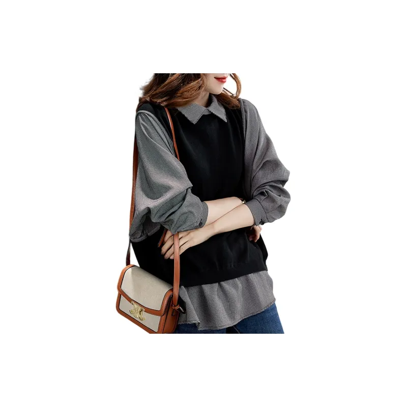 Oudifu Shirts Women's Black-2