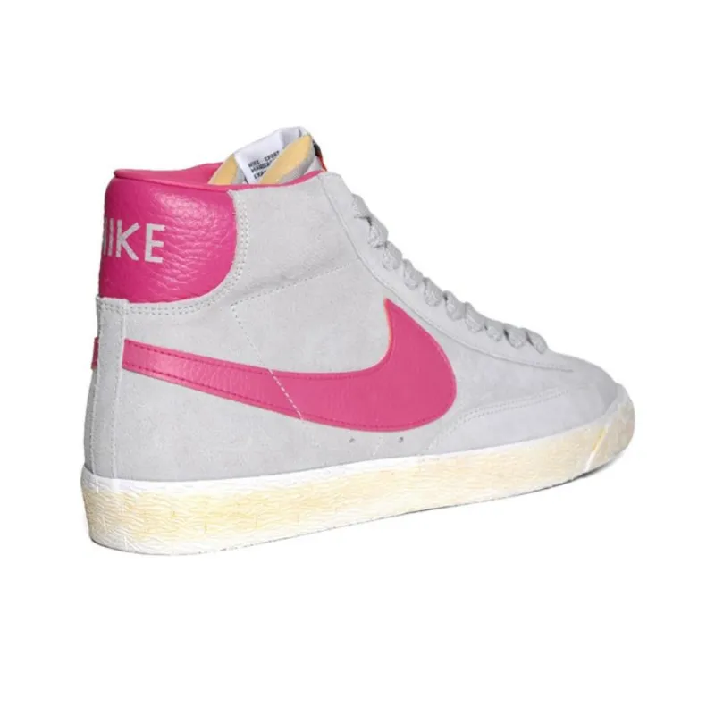 Nike Blazer High Anti-Slip Wear-Resistant Mid-Top Skateboard Shoes Men's Gray Pink-3