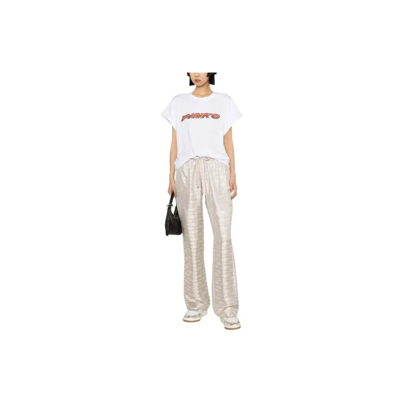 PINKO Logo Printed Crewneck T Shirt-1