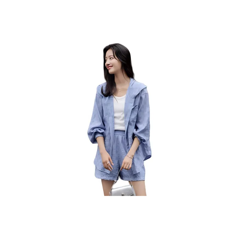 Mo Han Yi Mei Casual Suit Women's Haze Blue-2