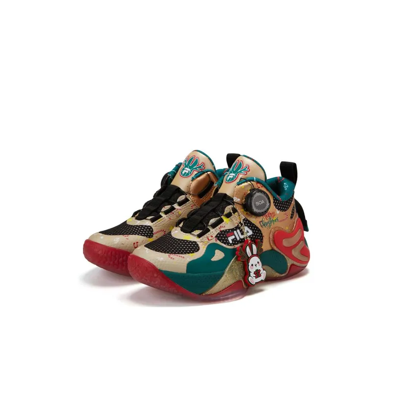 FILA KIDS Slip Resistant Cushioning Mid Top Basketball Shoes Almond Black Kids'-2