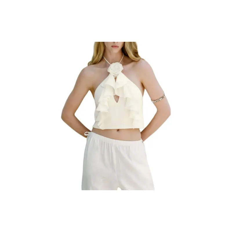 ZARA Tank Tops Women's Raw White-2