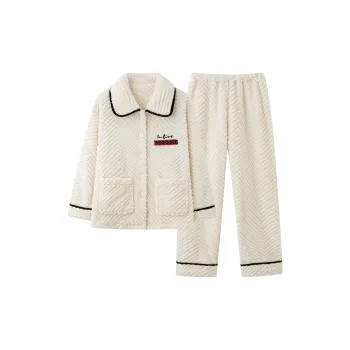 DanceBees Pajama Set Women's Milk White