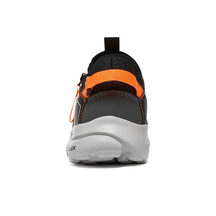 Skechers Razor Fle Slip-Resistant Anti-Kick Cushioning Kids Lifestyle Shoes Black Orange Teenagers-4