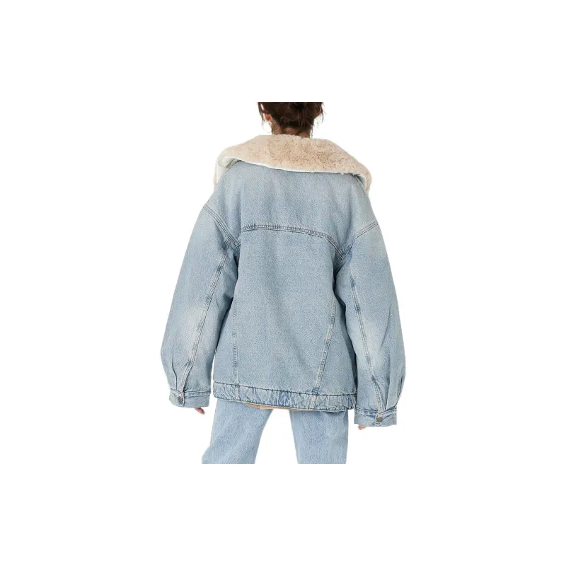 Levis FW22 FW22 Denim Jacket Loose Fit Women's Denim Jacket Blue Women's Blue-6
