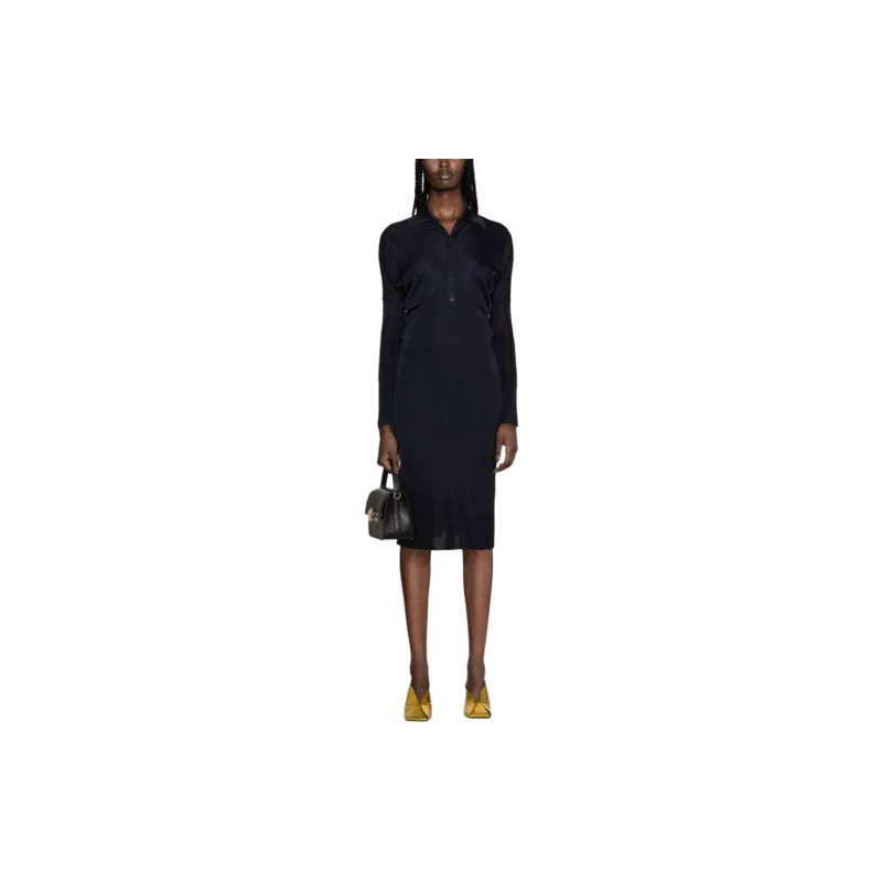 Ferragamo Polo collar Knitted Midi Dress-1