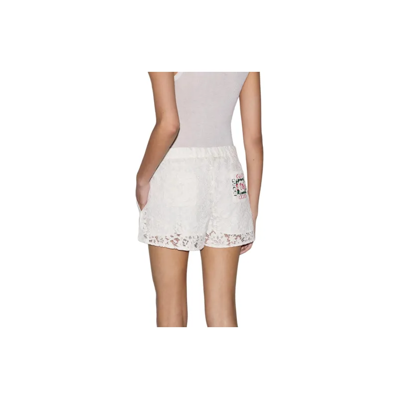GUCCI Flower Lace Pants 'Off White'-2