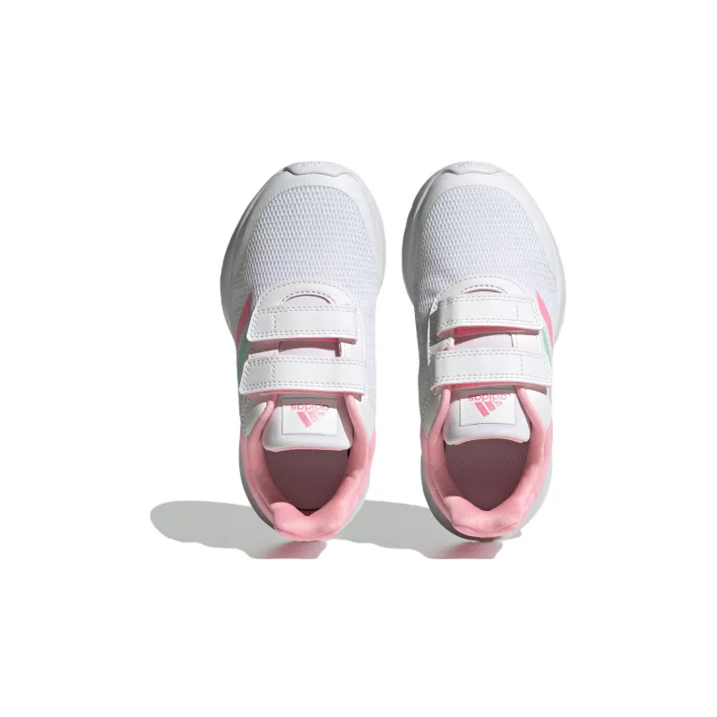 Adidas TENSAUR Slip Resistant Cushioning Wear Resistant Lightweight Low Top Kids' Running Shoes White Pink Kids'-4