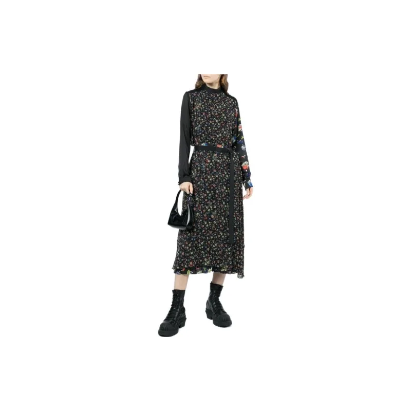 Sacai Long-Sleeved Dresses Women's Black-1