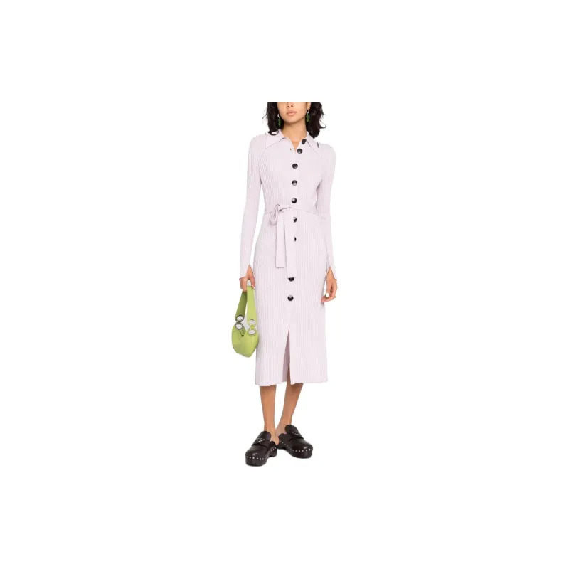 GANNI Long-Sleeved Dresses Women's Purple-1