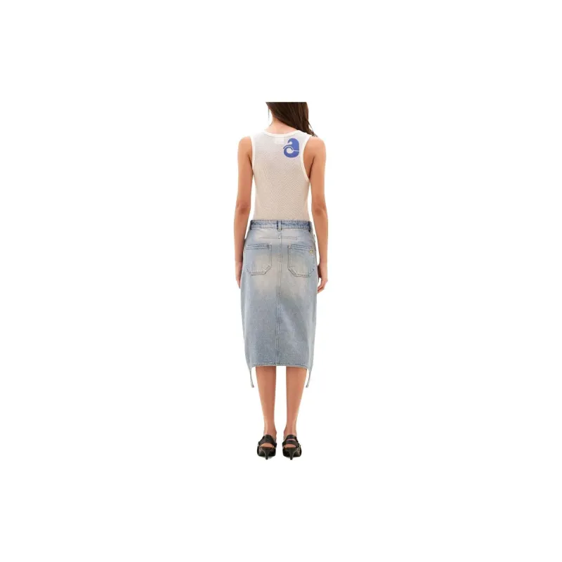 COURREGES Mesh panelled Logo Tank Top-2