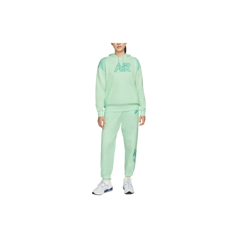 Nike Air Sportswear Knit Hooded Pullover Sweatshirt Green-3