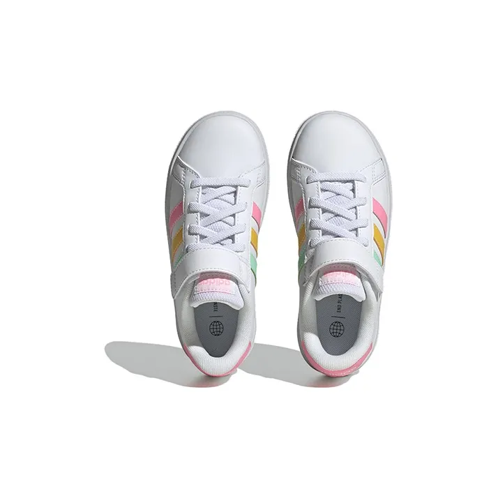 Adidas Grand Court 2.0 Little Kid 'White Multi-Color'-4
