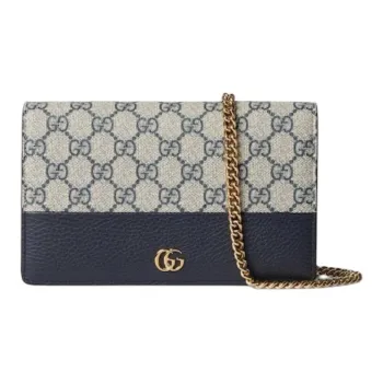 GUCCI Canvas Canvas Bag Crossbody Bag Unisex Beige And Blue