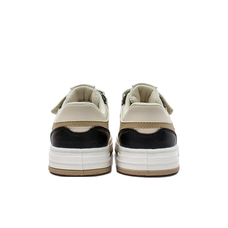 KAPPA KIDS Slip Resistant Breathable Lightweight Low Top Kids' Skateboarding Shoes Beige White Brown Kids'-4